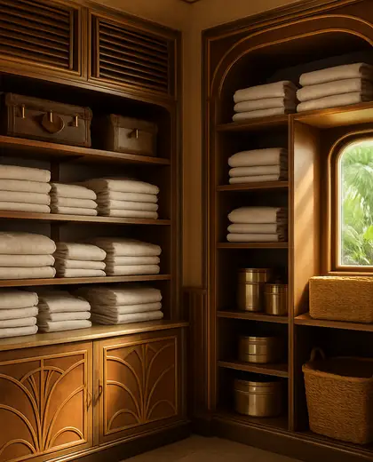 art deco hotel — storage room (tropical)