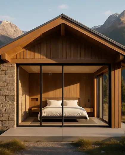 modern facade — master bedroom (alpine)