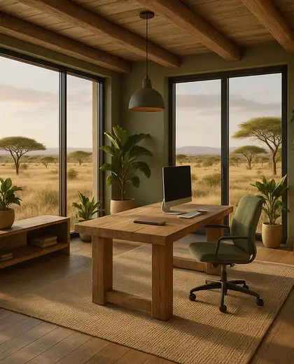 sustainable penthouse — home office (savanna)