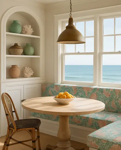 eclectic theater — breakfast nook (coastal)