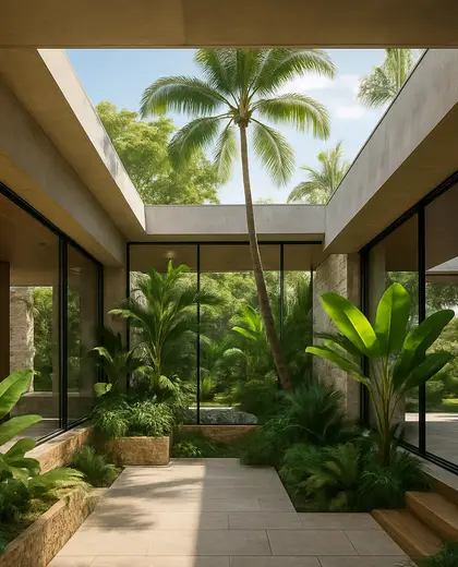 modern yard — atrium (tropical)
