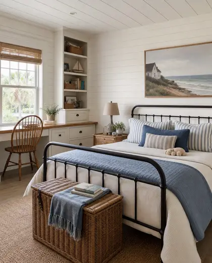 farmhouse office space — childrens bedroom (coastal)