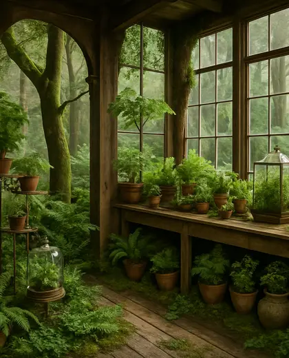 vintage indoor garden — nursery (forest)