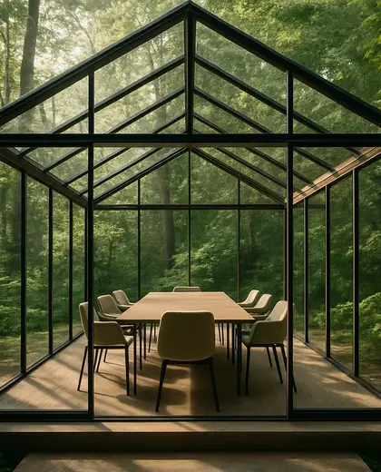 contemporary greenhouse — meeting room (forest)
