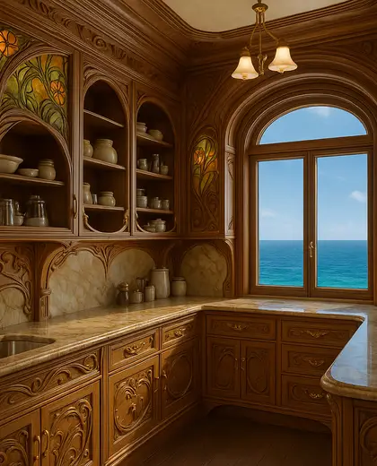 art nouveau penthouse — pantry (ocean)