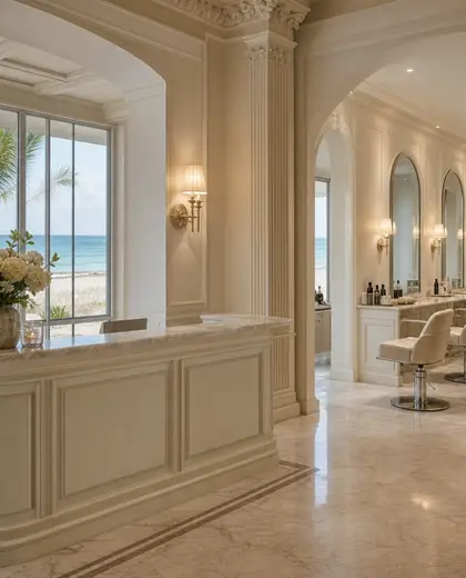 neoclassical salon — reception (beach)