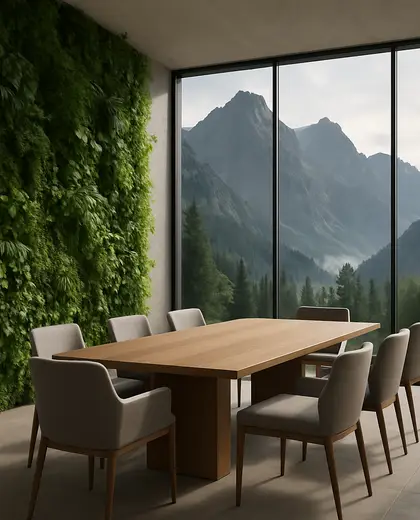 minimalist vertical garden — formal dining room (mountain)