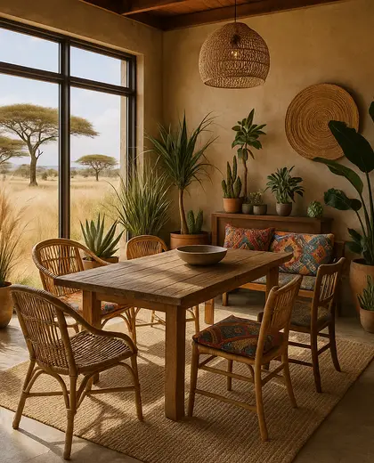 eclectic indoor garden — informal dining room (savanna)