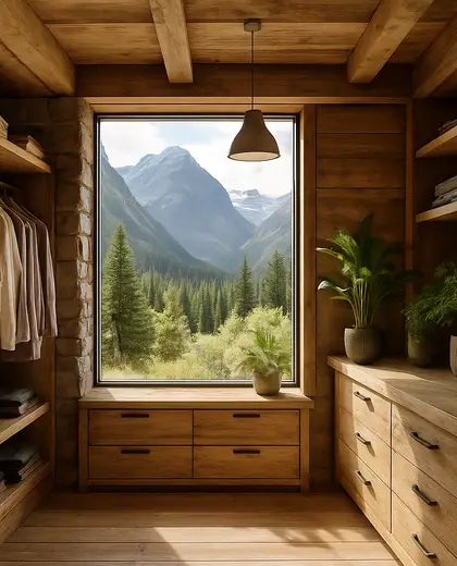 sustainable house — dressing room (mountain)