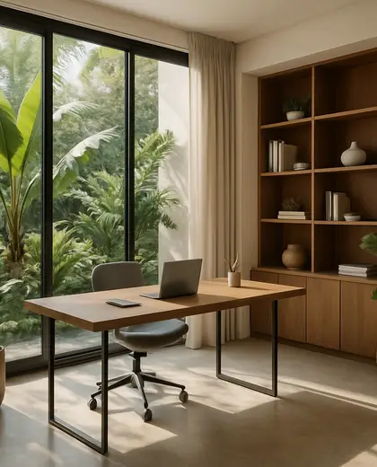 contemporary condo — study (tropical)