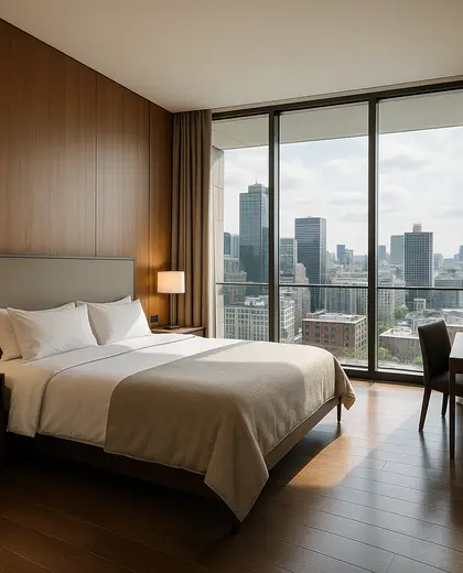 contemporary hotel — bedroom (urban)