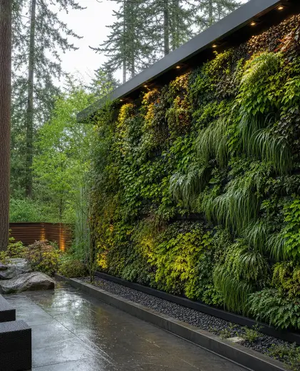 contemporary vertical garden — backyard (forest)
