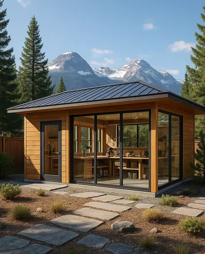 modern backyard — workshop (alpine)