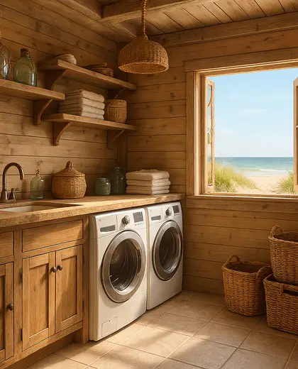 rustic apartment — laundry room (beach)