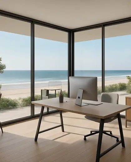 contemporary apartment — open office (beach)