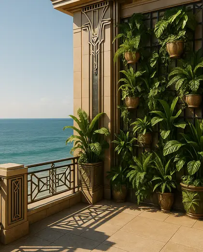 art deco vertical garden — balcony (ocean)