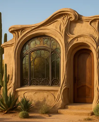 art nouveau facade — home office (desert)