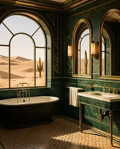art deco salon — bathroom (desert)