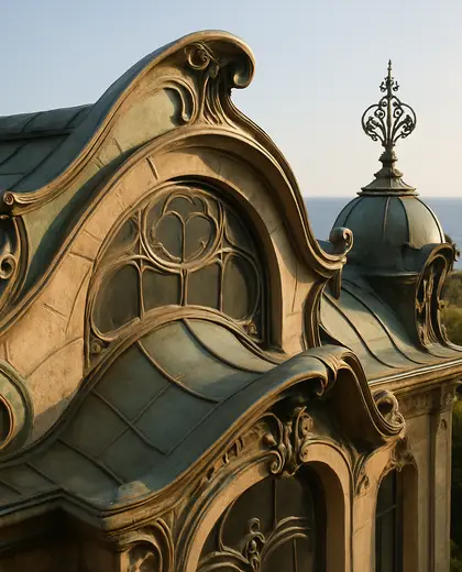 art nouveau building — roof (coastal)