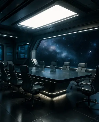 futuristic building — meeting room (space)