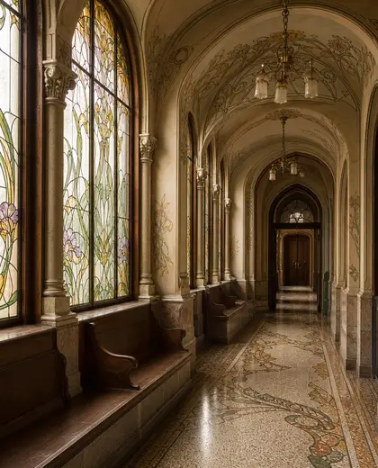 art nouveau church — hallway (urban)