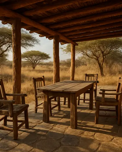 rustic house — patio (savanna)