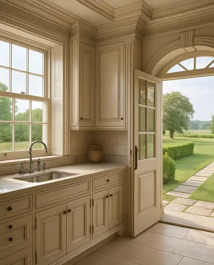 neoclassical yard — kitchen (rural)