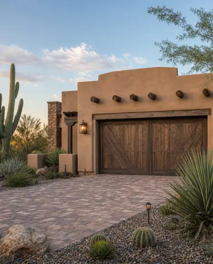 southwestern home — garage (desert)
