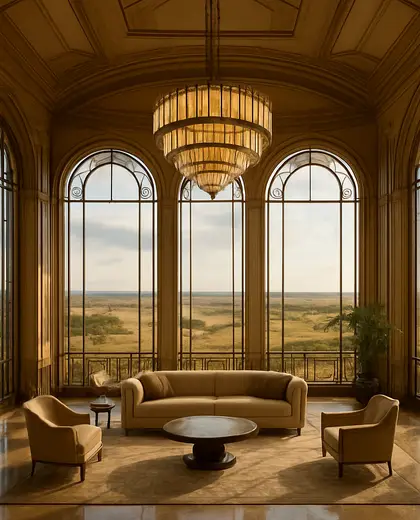 art deco penthouse — main hall (savanna)