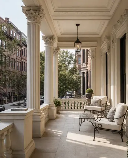 neoclassical home — veranda (urban)
