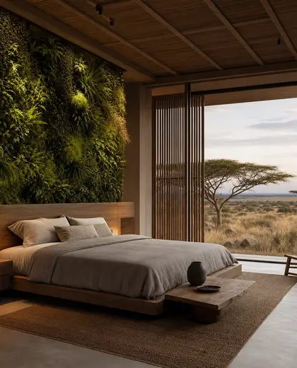 japandi vertical garden — master bedroom (savanna)