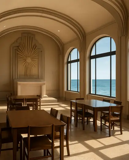 art deco church — youth room (ocean)