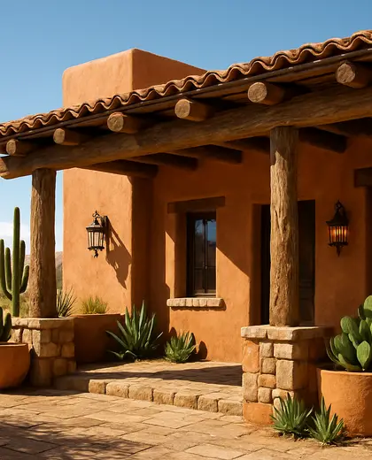 southwestern facade — patio (desert)