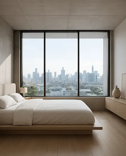 minimalist house — bedroom (urban)