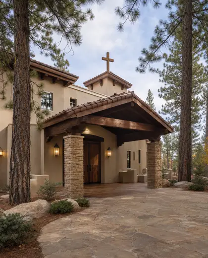 southwestern church — entryway (forest)