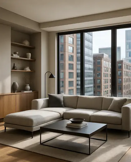 contemporary house — living room (urban)