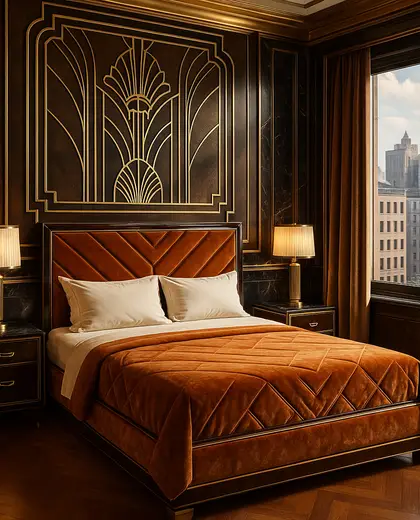 art deco house — bedroom (urban)