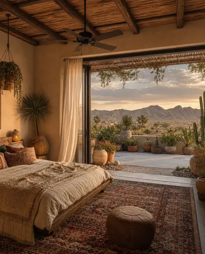 bohemian rooftop garden — master bedroom (desert)