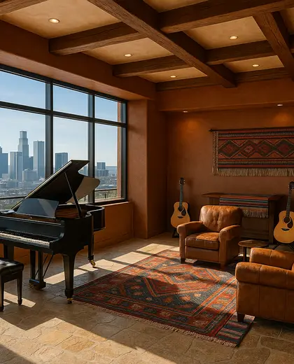 southwestern penthouse — music room (urban)