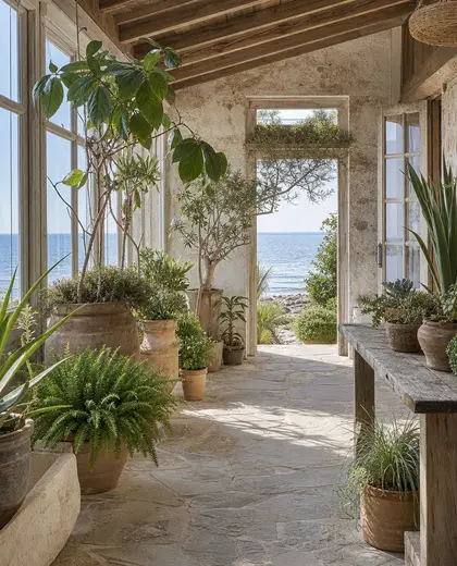rustic indoor garden — garden (coastal)