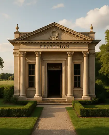 neoclassical yard — reception (rural)