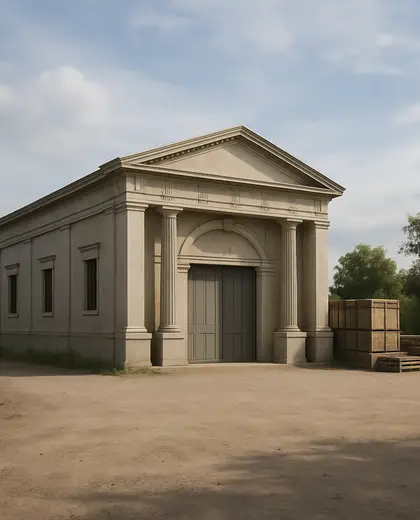 neoclassical yard — warehouse (rural)
