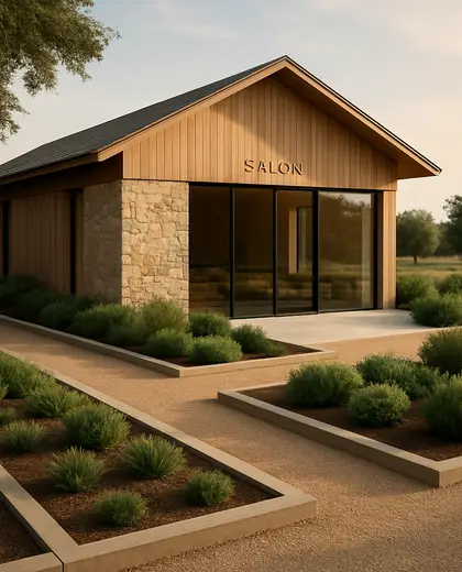 minimalist salon — edging (rural)