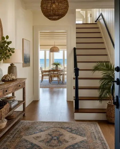 eclectic home — entryway (coastal)