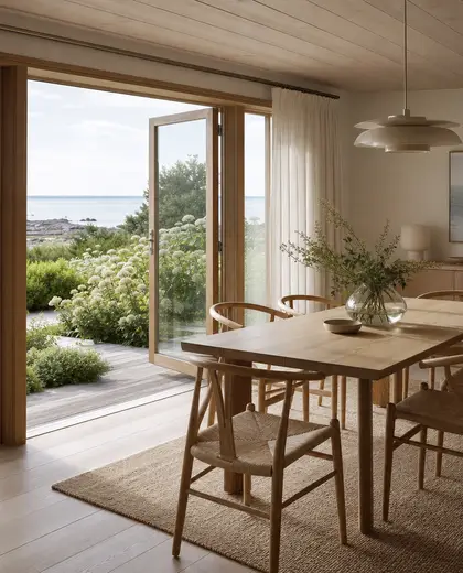 scandinavian garden — dining room (coastal)