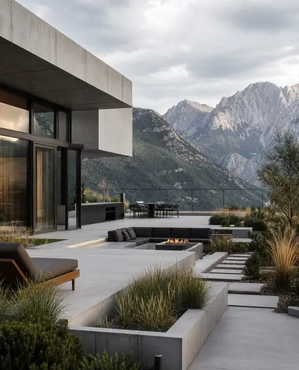bauhaus penthouse — backyard (mountain)