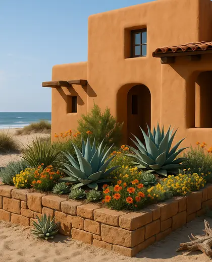 southwestern home — raised garden bed (beach)