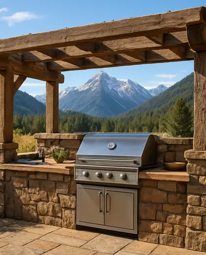 rustic backyard — kitchen (mountain)