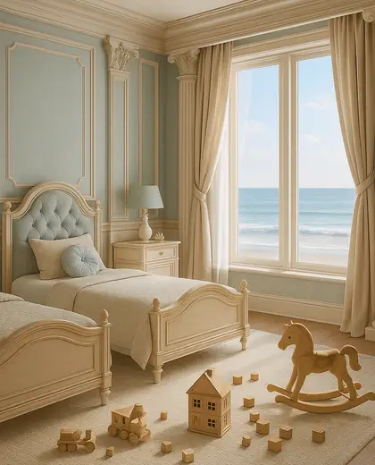 neoclassical house — childrens bedroom (coastal)