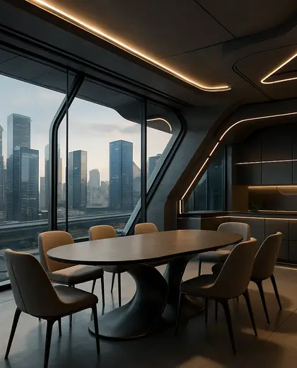 futuristic house — dining room (urban)